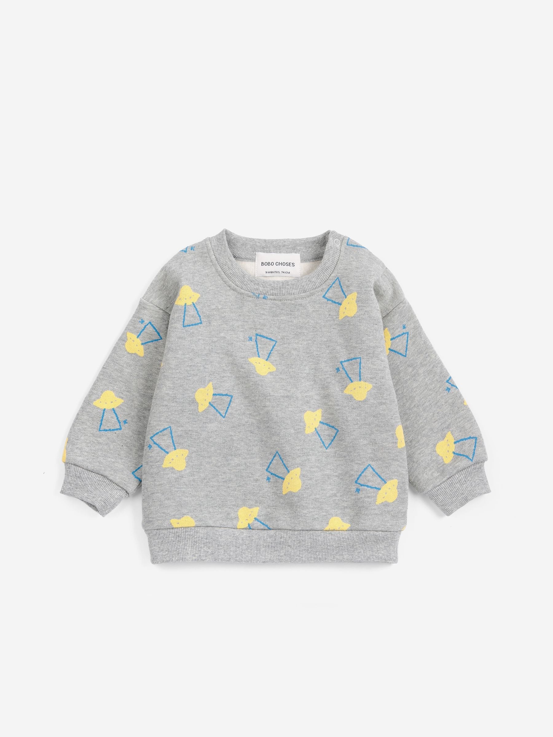 Pixel Abduction All Over Sweatshirt (Light Heather Grey)