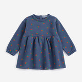 Stamp Bloom All Over Fleece Dress (Navy Blue)