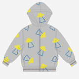 Pixel Abduction All Over Zipped Hoodie (Light Heather Grey)