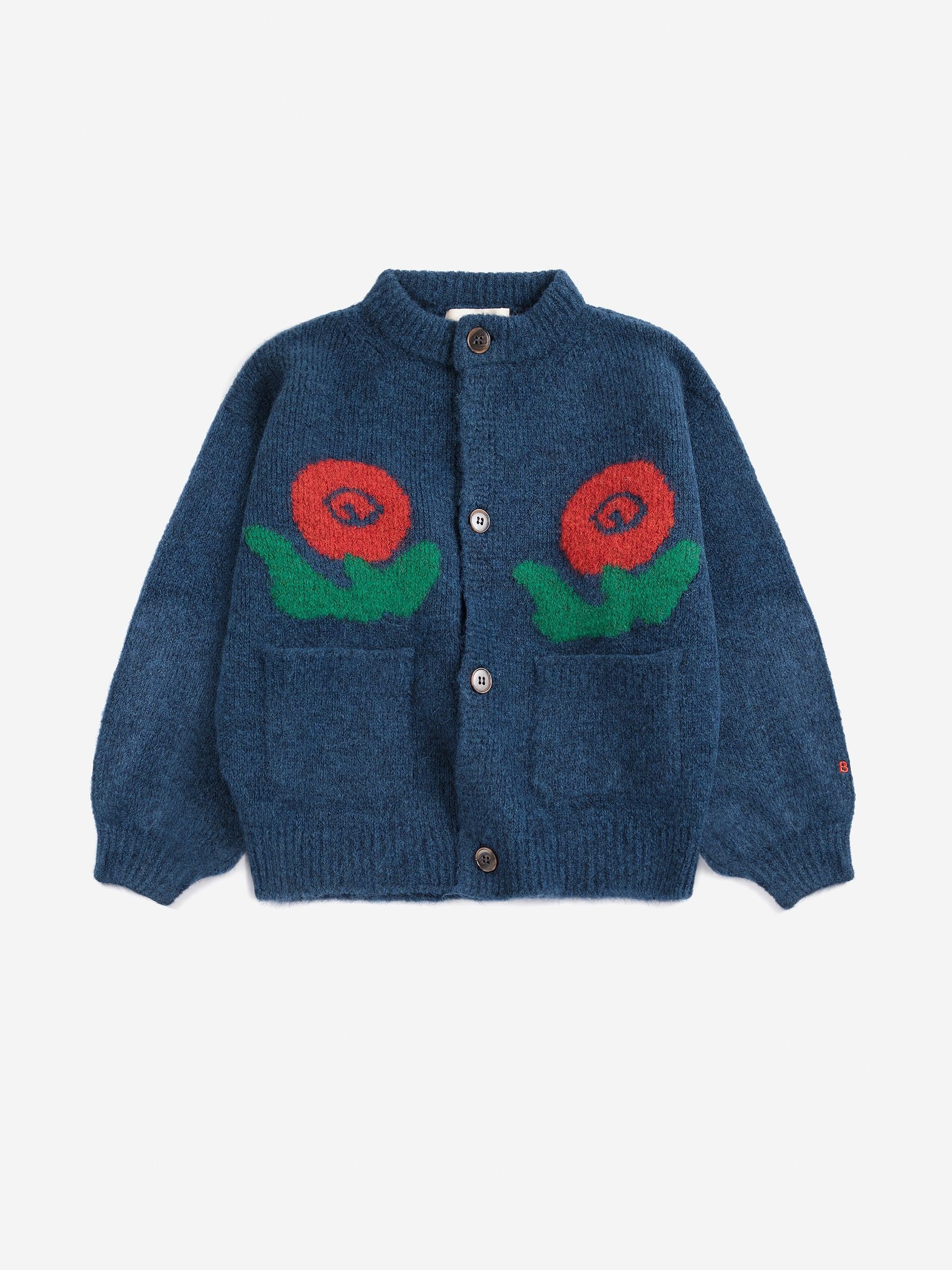 Stamp Bloom Cardigan (Midnight Blue)