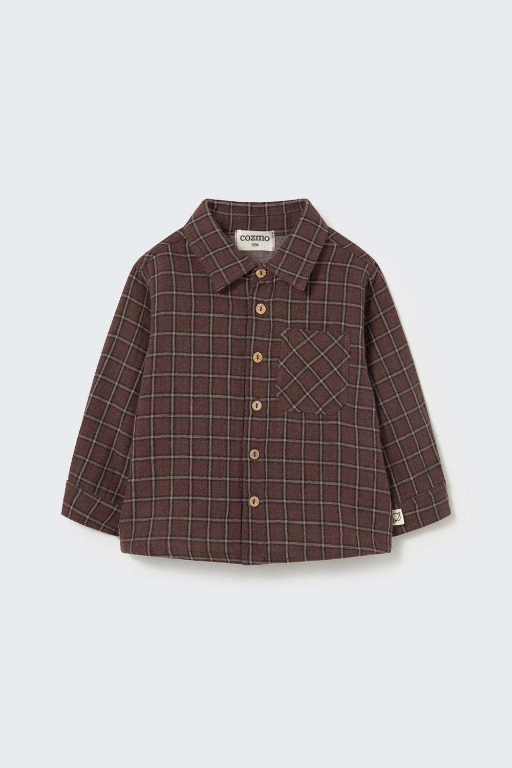Baby Boys Plaid Shirt (Brown)