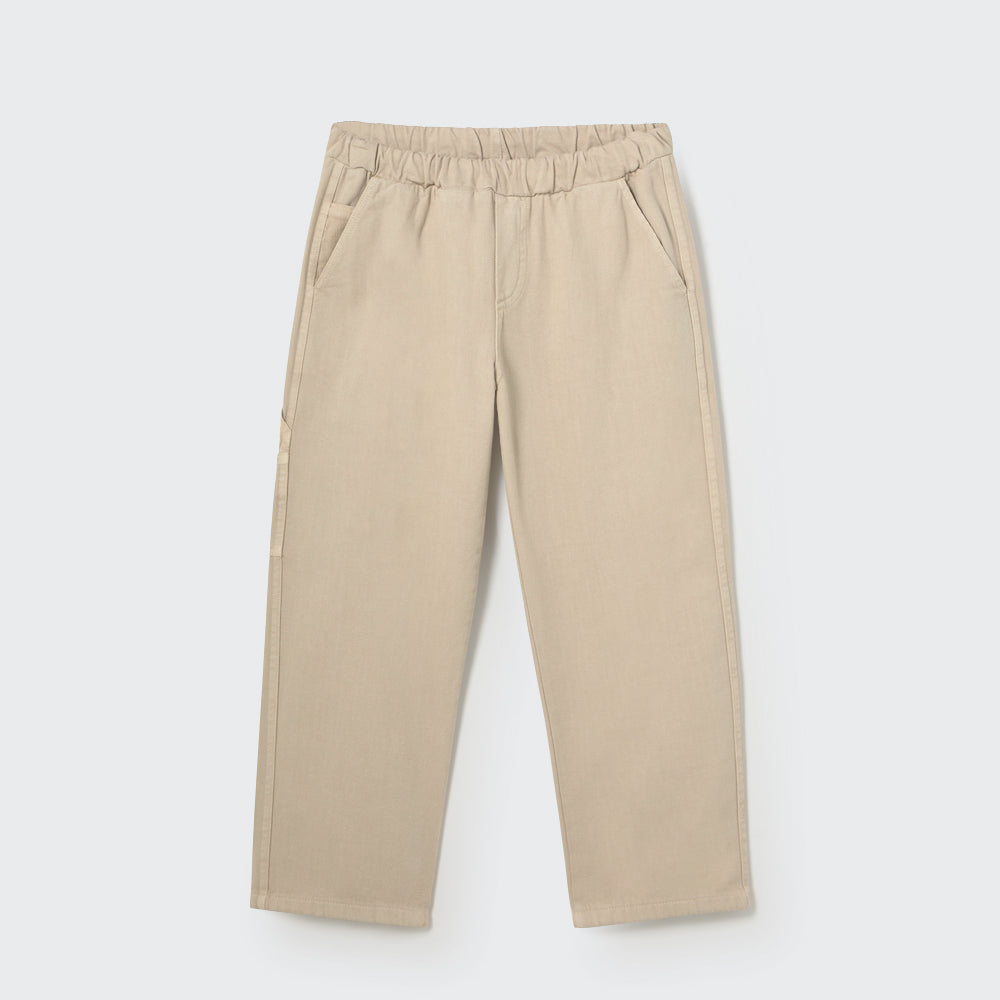Cotton Twill Baby Pants (Stone)