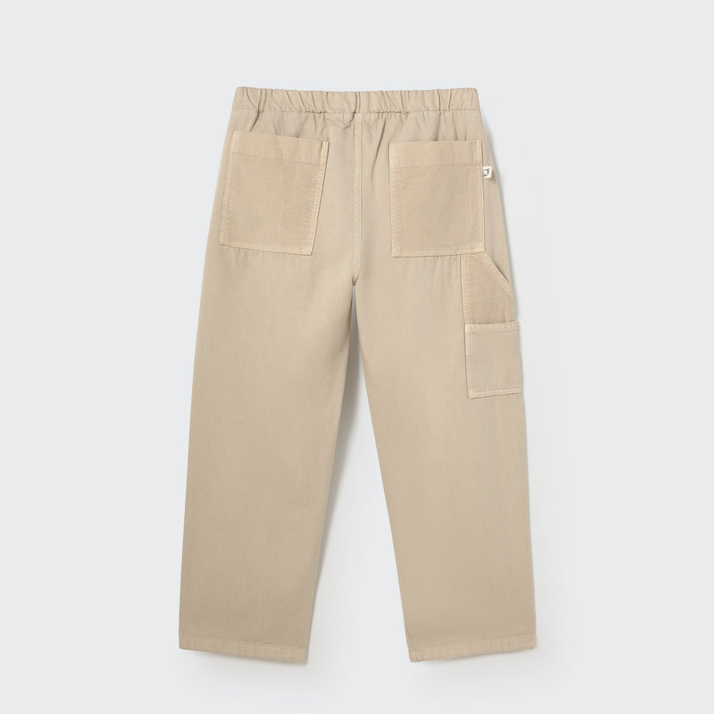 Cotton Twill Baby Pants (Stone)