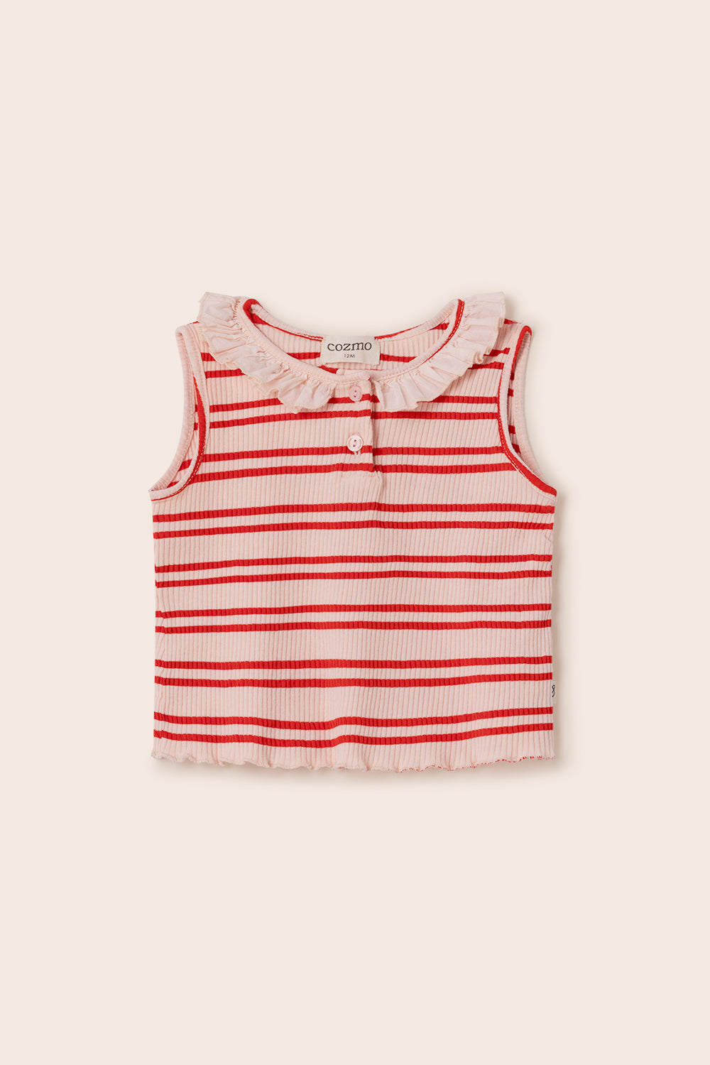Double Stripes Rib T-Shirt (Cloud Pink)