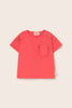 Soft Slub Cotton Ruffle Pocket T-Shirt (Tomato)