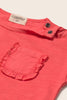 Soft Slub Cotton Ruffle Pocket T-Shirt (Tomato)