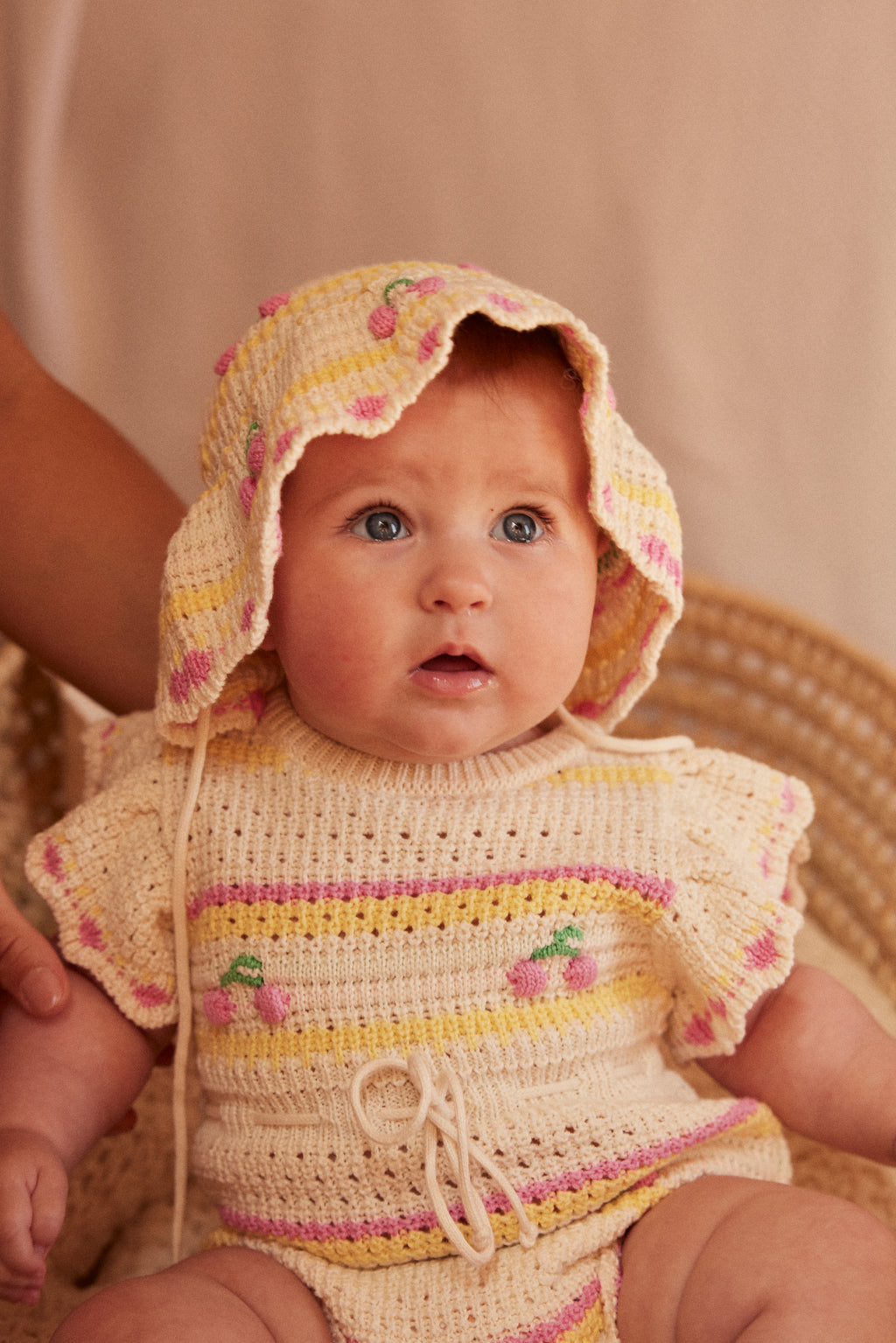 Paloma Romper (Cherry Stripe)