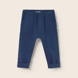 Soft Slub Cotton Pants (Navy)