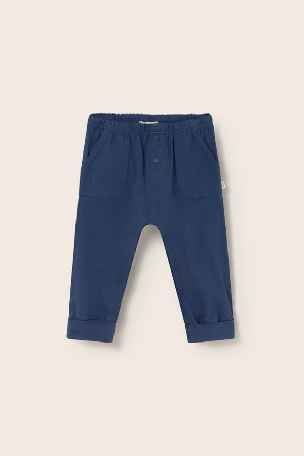 Soft Slub Cotton Pants (Navy)