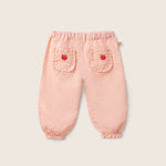 Cotton Linen Ruffle Pants (Cloud Pink)