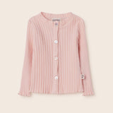 Soft Rib Cotton Cardigan (Cloud Pink)