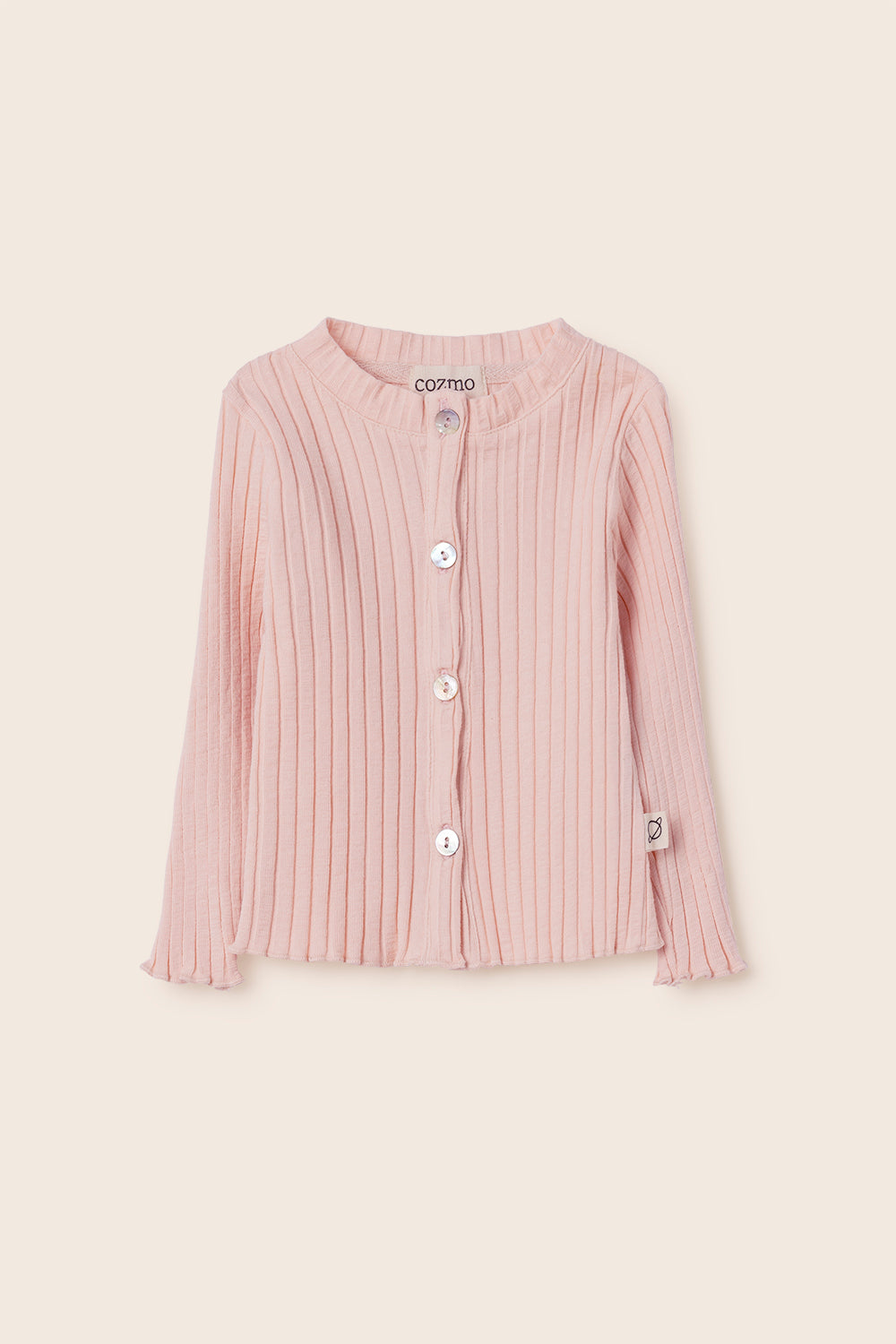 Soft Rib Cotton Cardigan (Cloud Pink)