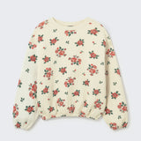 Quilted Floral Print Sweatshirt (Ivory)