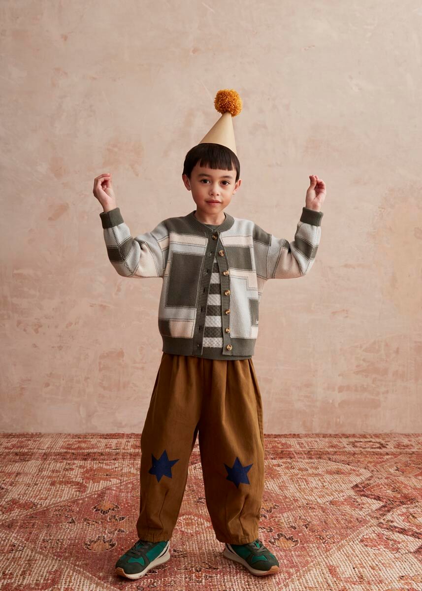 Ziggy Kids Barrel Leg Trouser Kids (Olive Star)