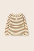 Double-Faced Striped Cotton Long Sleeves Sweatshirt (Sand)
