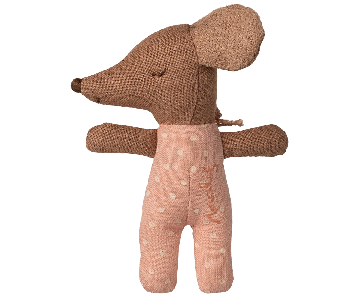 Sleepy Wakey Baby Mouse in Matchbox (Rose)