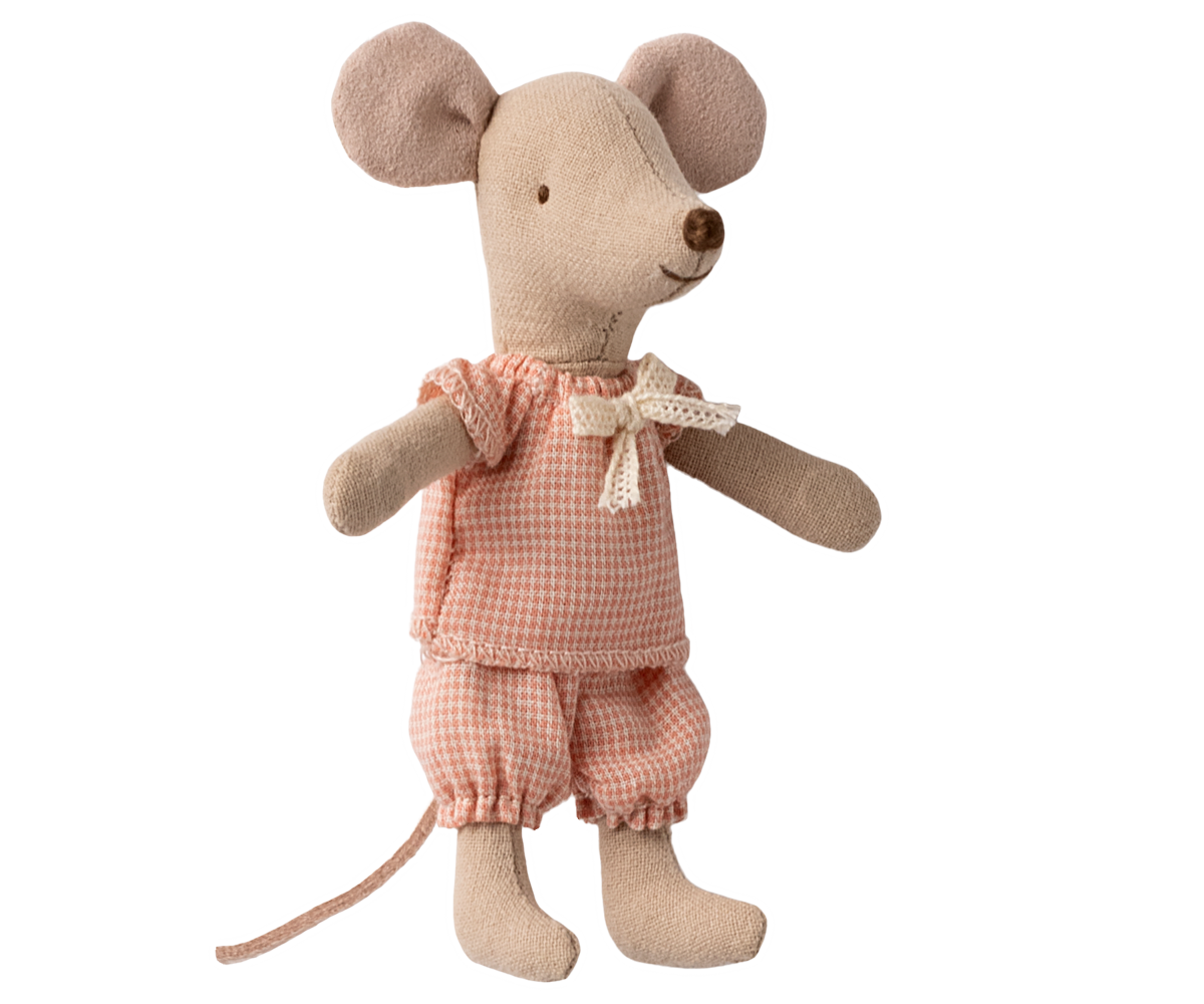 Little Sister Mouse in Matchbox (Gingham)
