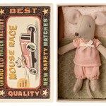 Little Sister Mouse in Matchbox (Gingham)