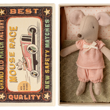 Little Sister Mouse in Matchbox (Gingham)
