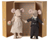 Wedding Mice Couple in Box, Mum and Dad