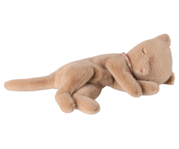 Small Sleeping Kitten Plush (Cream Peach)
