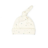 Pointelle Knot Hat (White Swan Little Flowers)