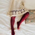 Louise Ribbed Tights (Bordeaux Grand Cru)