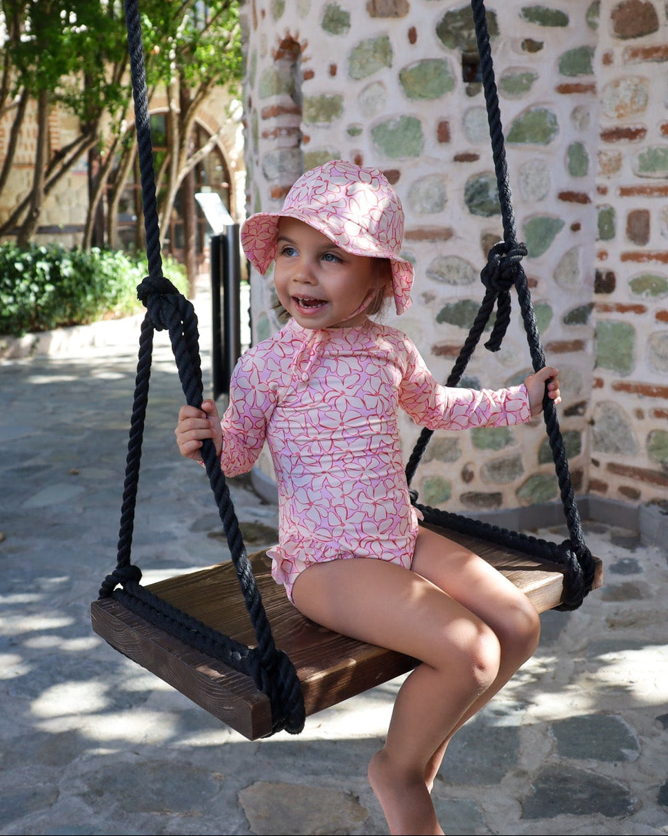 3 Piece Girls Swim Set (Lilac Blossom)