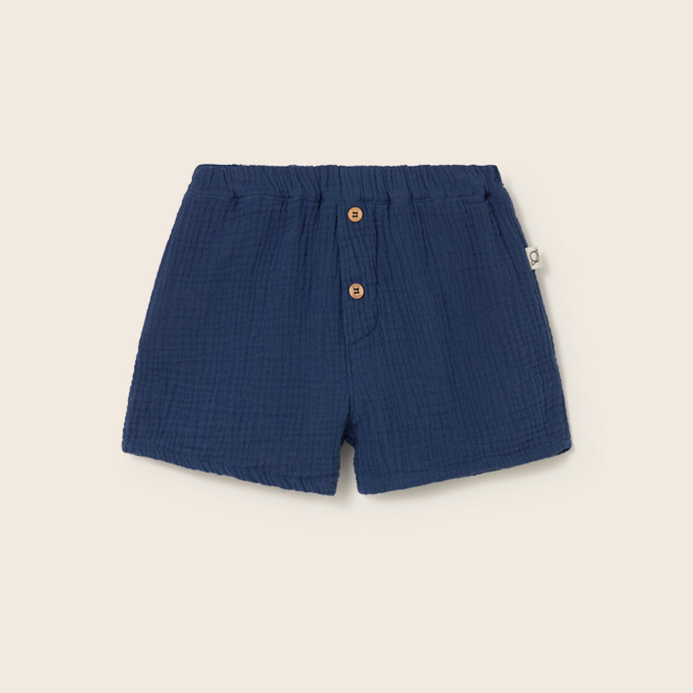 Soft Gauze Cotton Shorts (Navy)