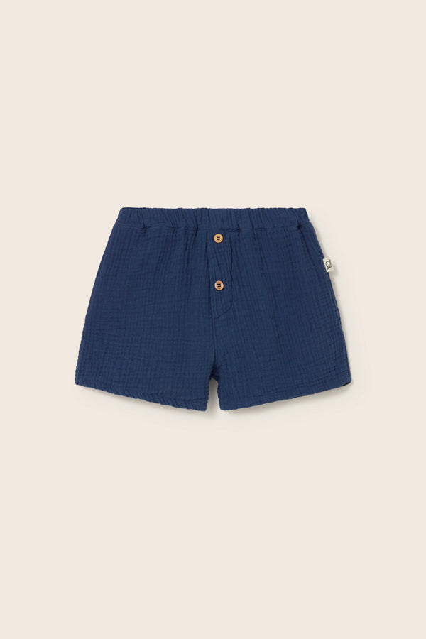 Soft Gauze Cotton Shorts (Navy)