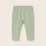 Striped Slub Cotton Pants (Green)