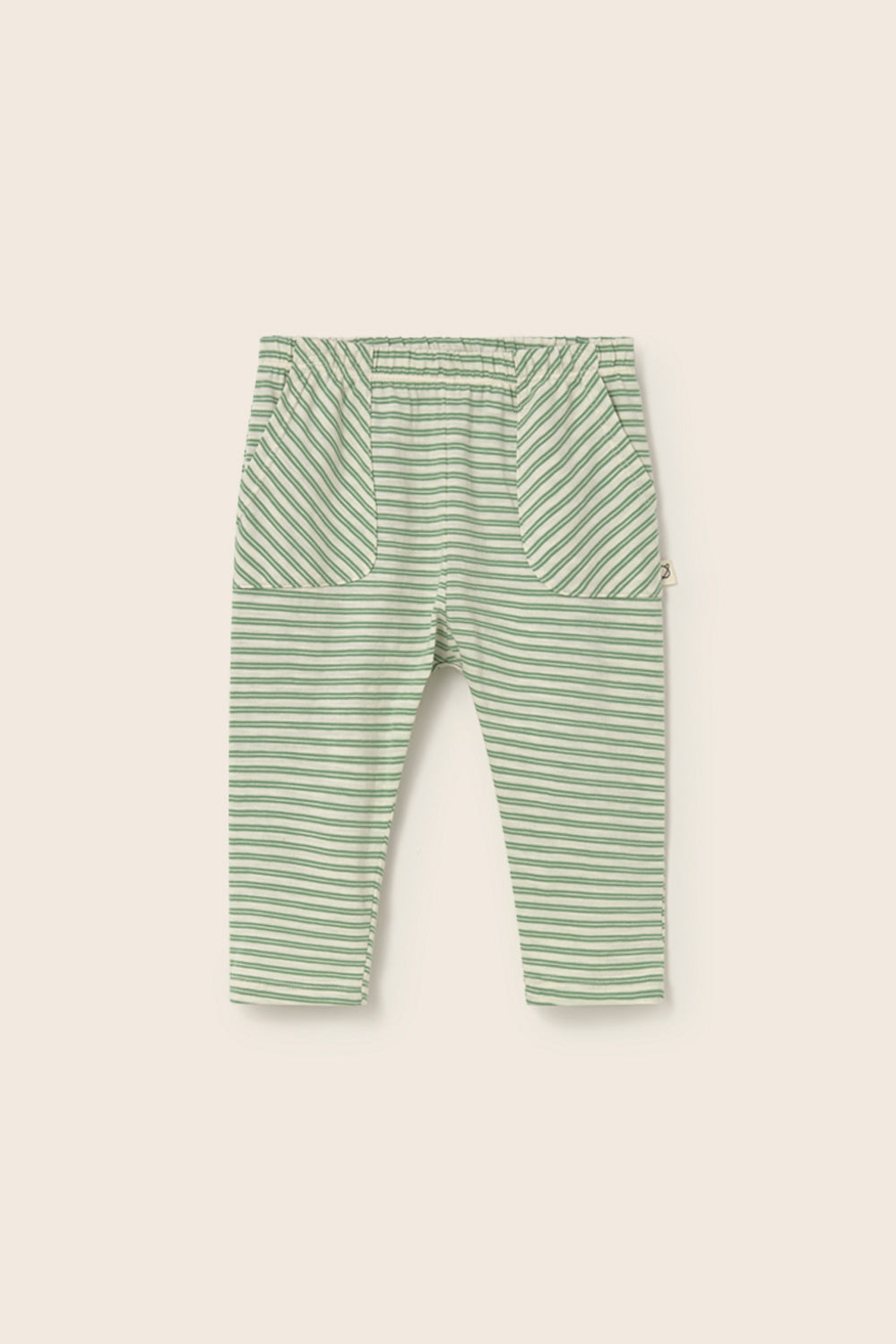 Striped Slub Cotton Pants (Green)