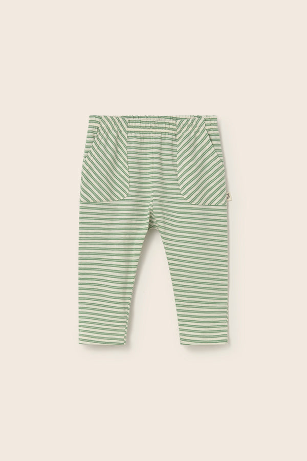 Striped Slub Cotton Pants (Green)