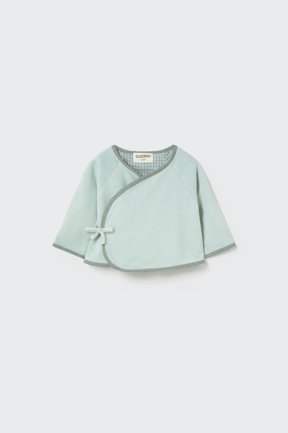 Mini Gingham Flannel Top (Misty Blue)