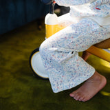 2 PC Girls Long Sleeve Set (Waffle White Floral)