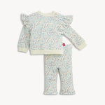 2 PC Girls Long Sleeve Set (Waffle White Floral)