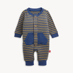 Boys Romper (Waffle Green Stripe)