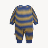 Boys Romper (Waffle Green Stripe)