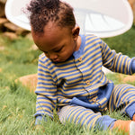 Boys Romper (Waffle Green Stripe)