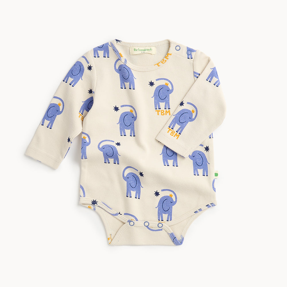 Doodle Organic Cotton Bodysuit (Elephant)