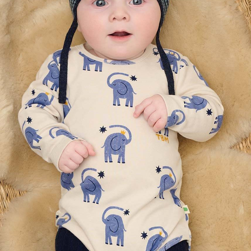 Doodle Organic Cotton Bodysuit (Elephant)