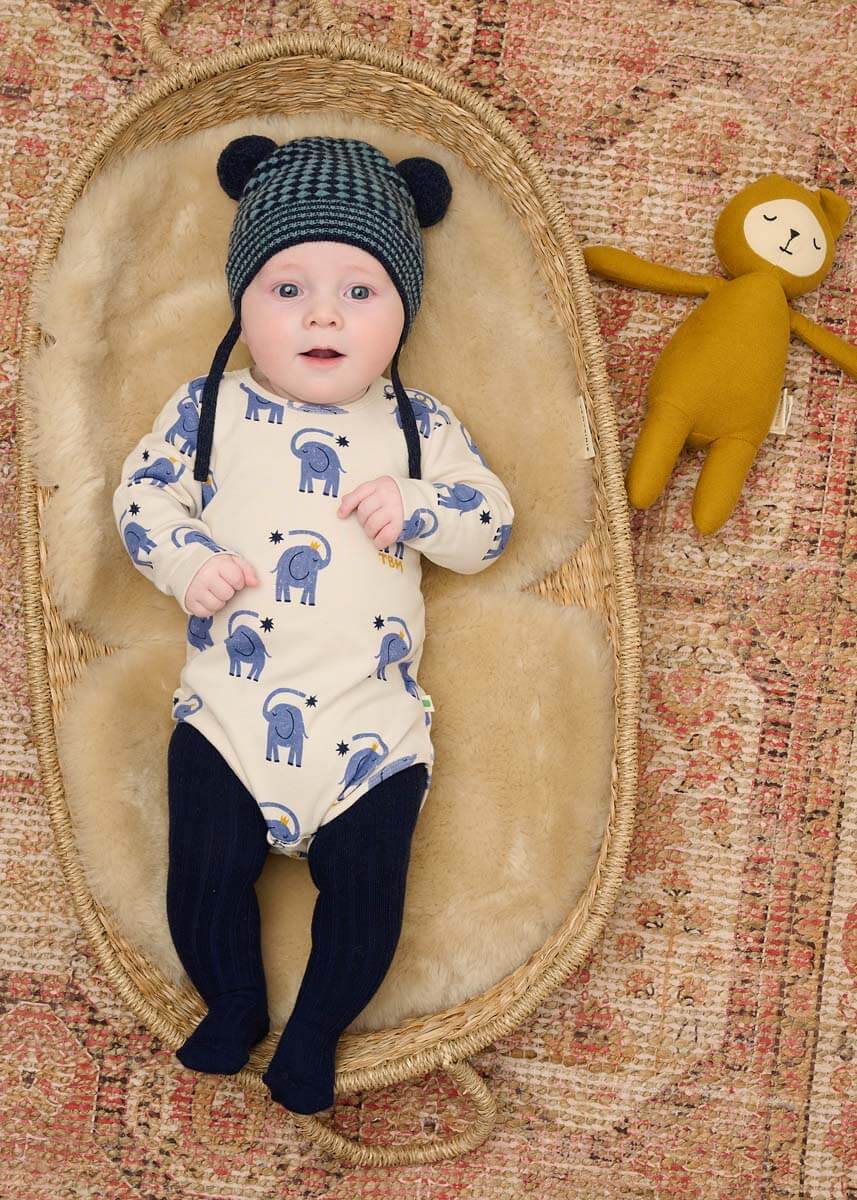 Doodle Organic Cotton Bodysuit (Elephant)