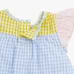 Woven Flutter Sleeve & Short Set (Multi Gingham)