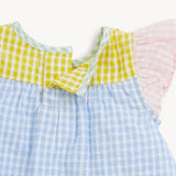 Woven Flutter Sleeve & Short Set (Multi Gingham)