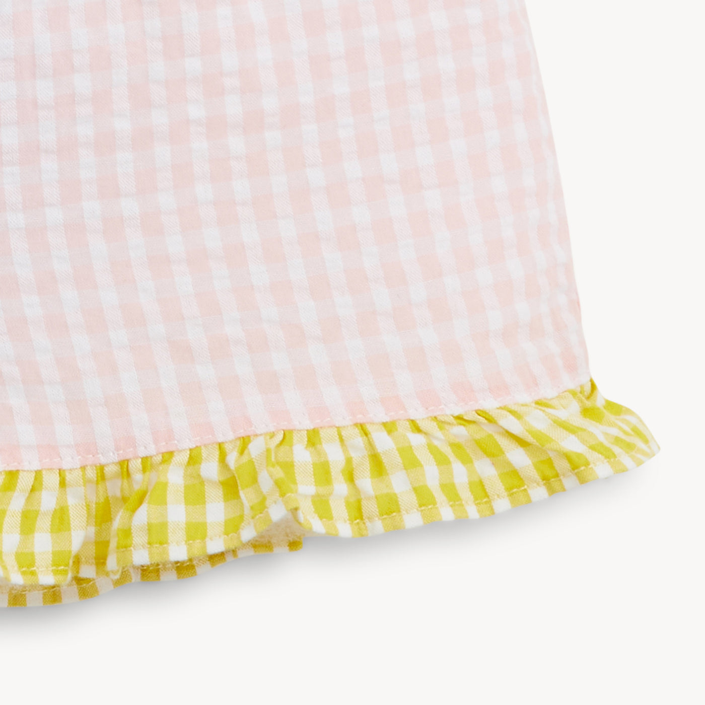 Woven Flutter Sleeve & Short Set (Multi Gingham)