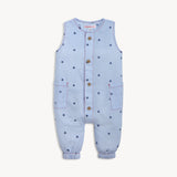 Sleeveless Pant Romper (Seersucker Stripe Stars)
