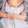 Flutter Sleeve Romper (Seersucker Stripe)
