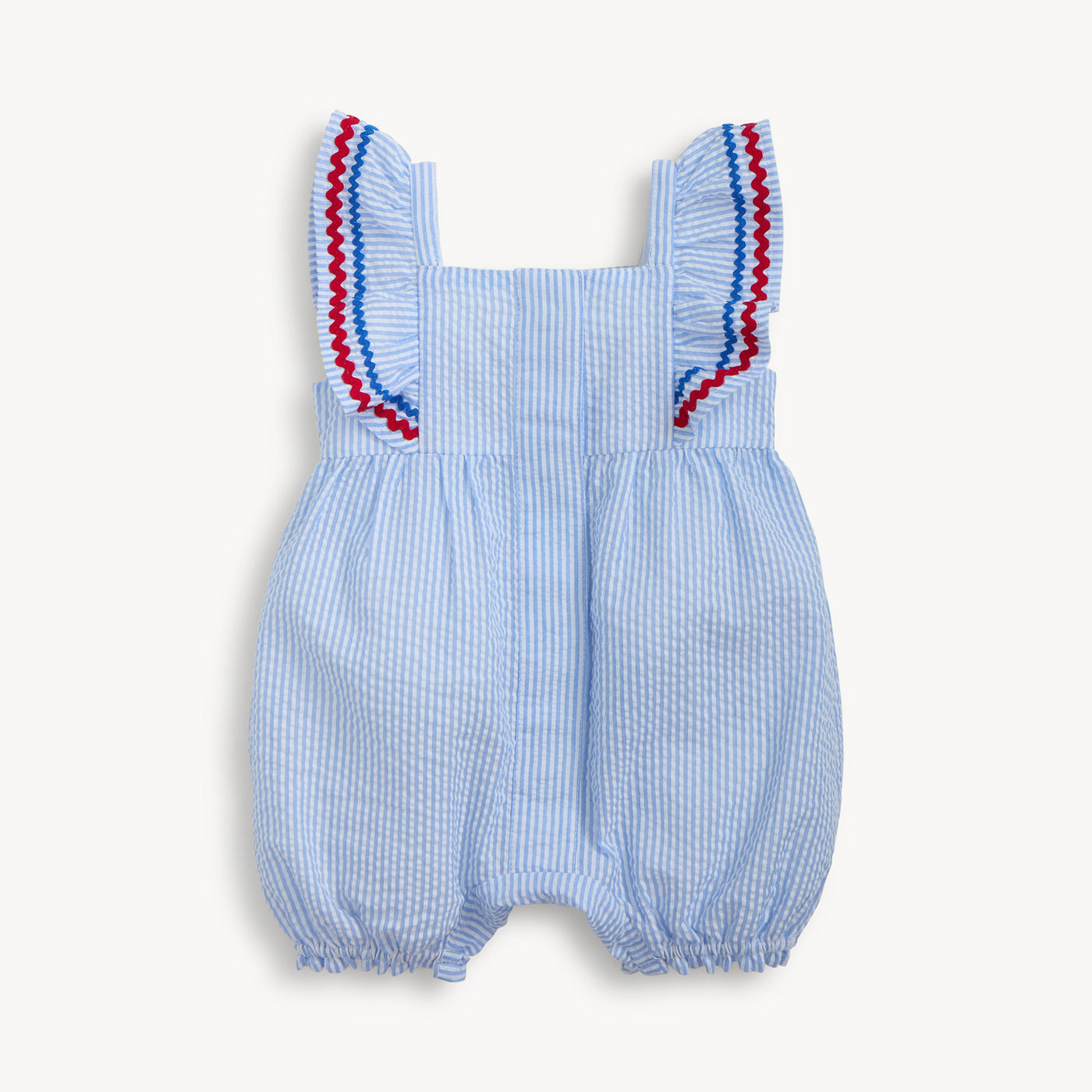 Flutter Sleeve Romper (Seersucker Stripe)