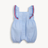 Flutter Sleeve Romper (Seersucker Stripe)