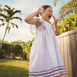 Flutter Sleeve Dress (Seersucker Stripe)